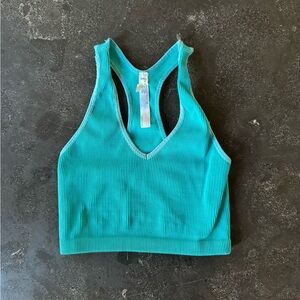 FP Movement by Free People Turquoise Ribbed Crop Top